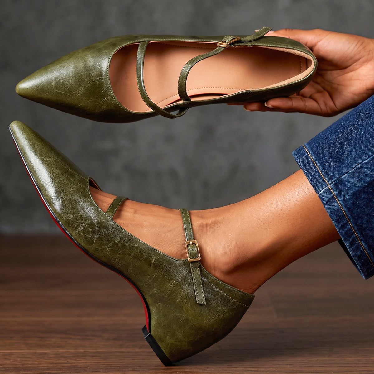 Clara Vintage Leather Heels