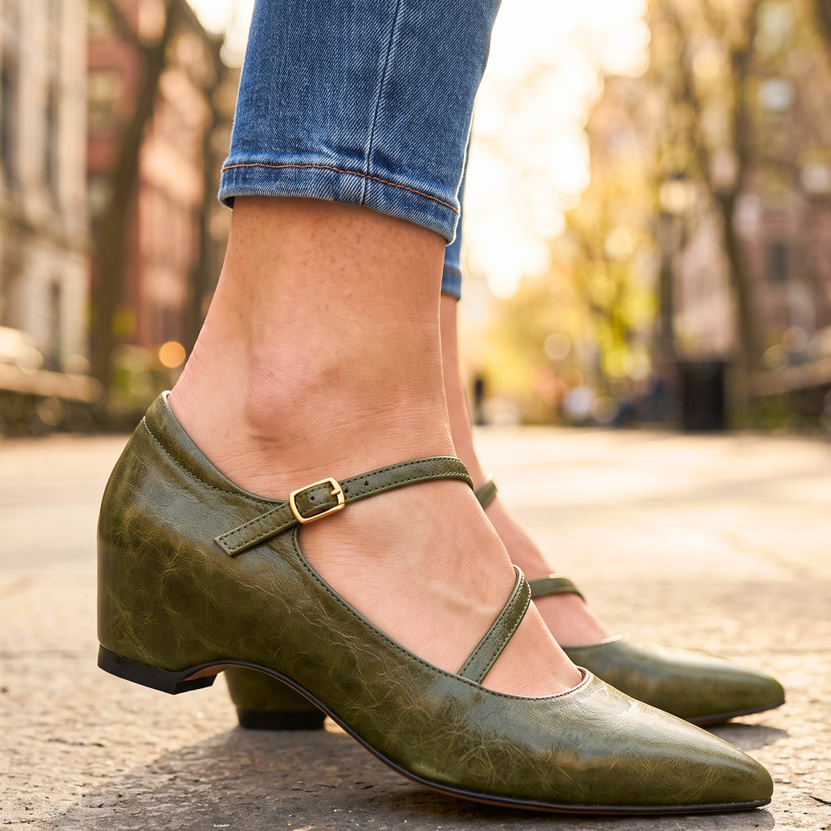 Clara Vintage Leather Heels