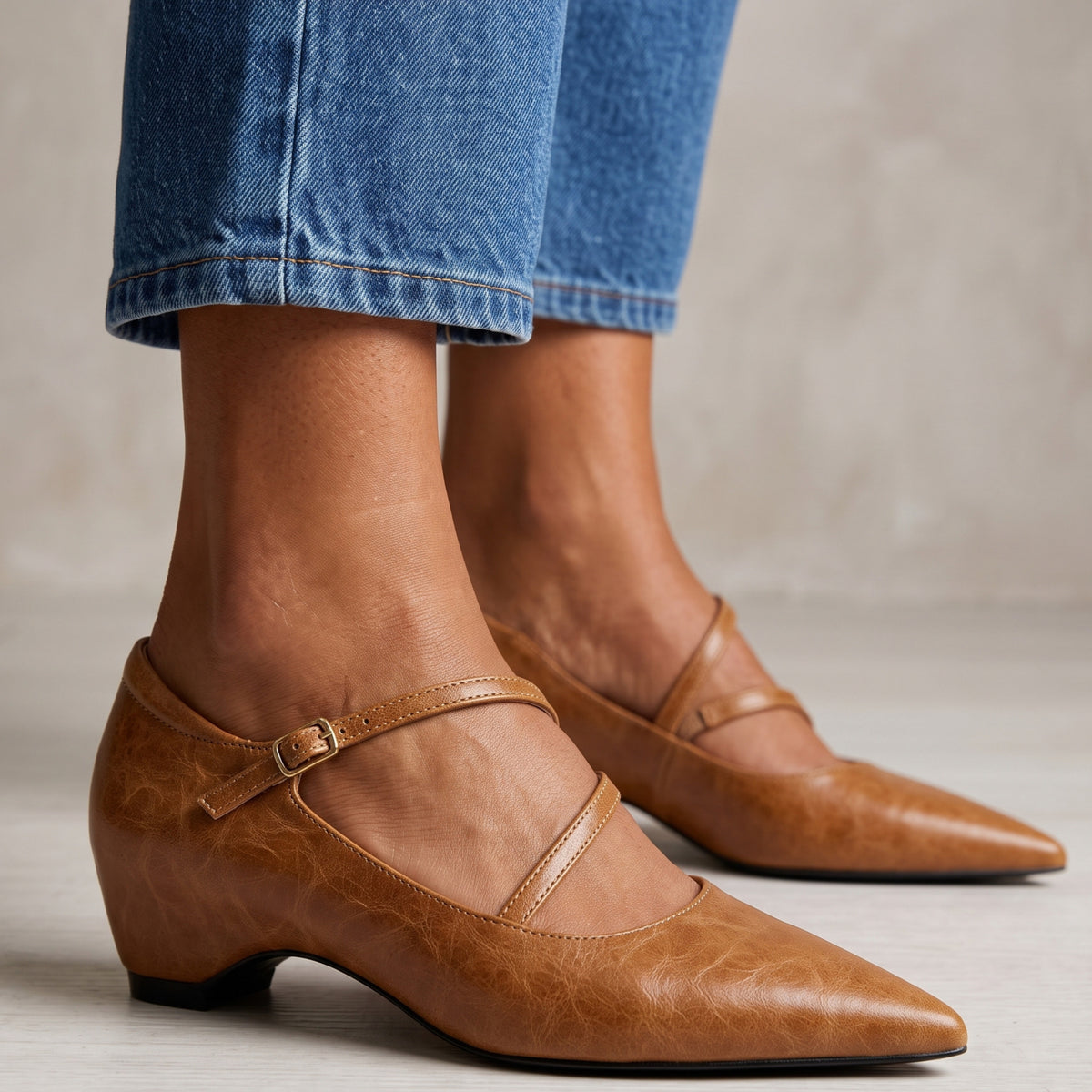 Clara Vintage Leather Heels