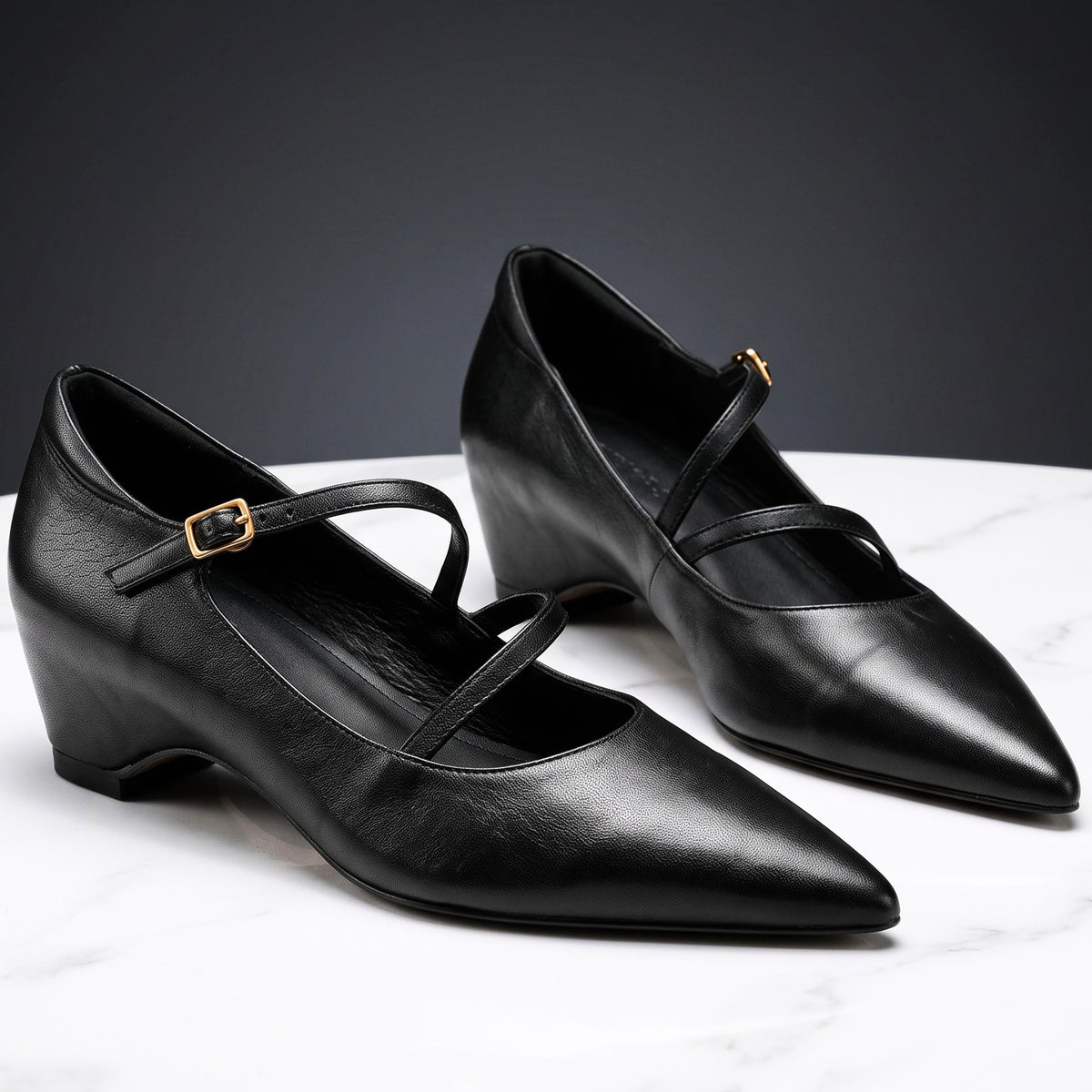 Clara Vintage Leather Heels