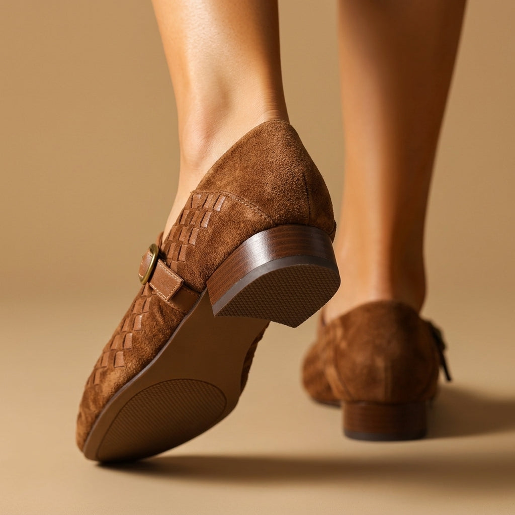 Evelyn Woven Leather Mary Janes