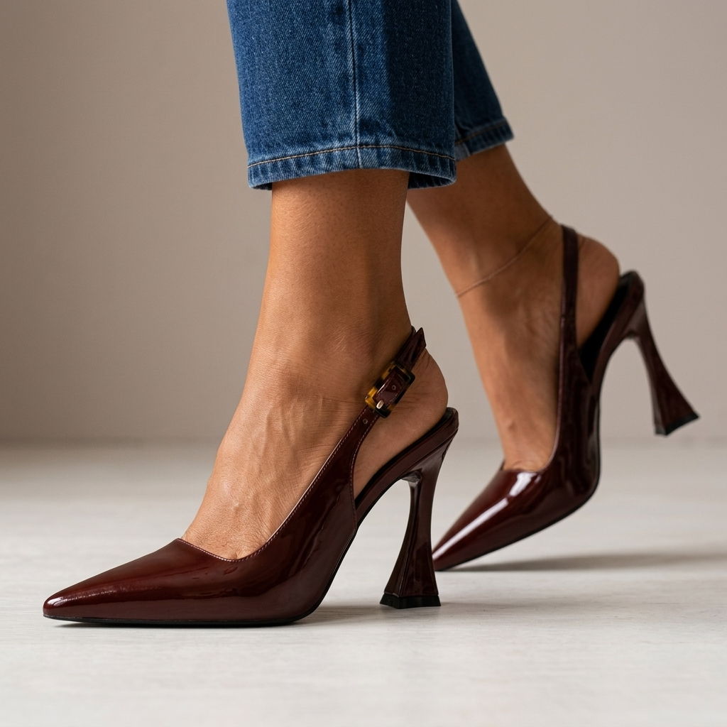Vivienne Leather Slingback Heels