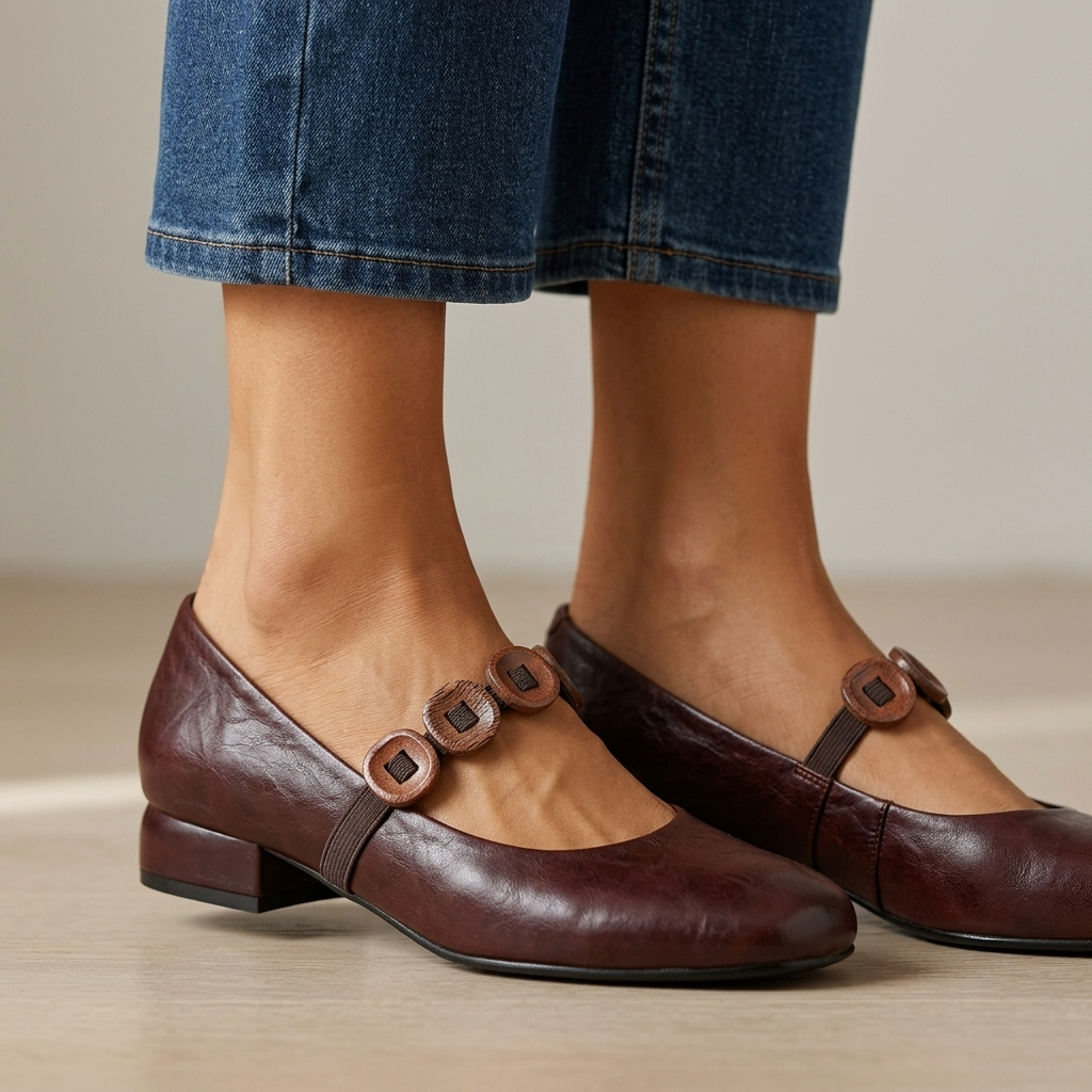 Elara Genuine Leather Flats