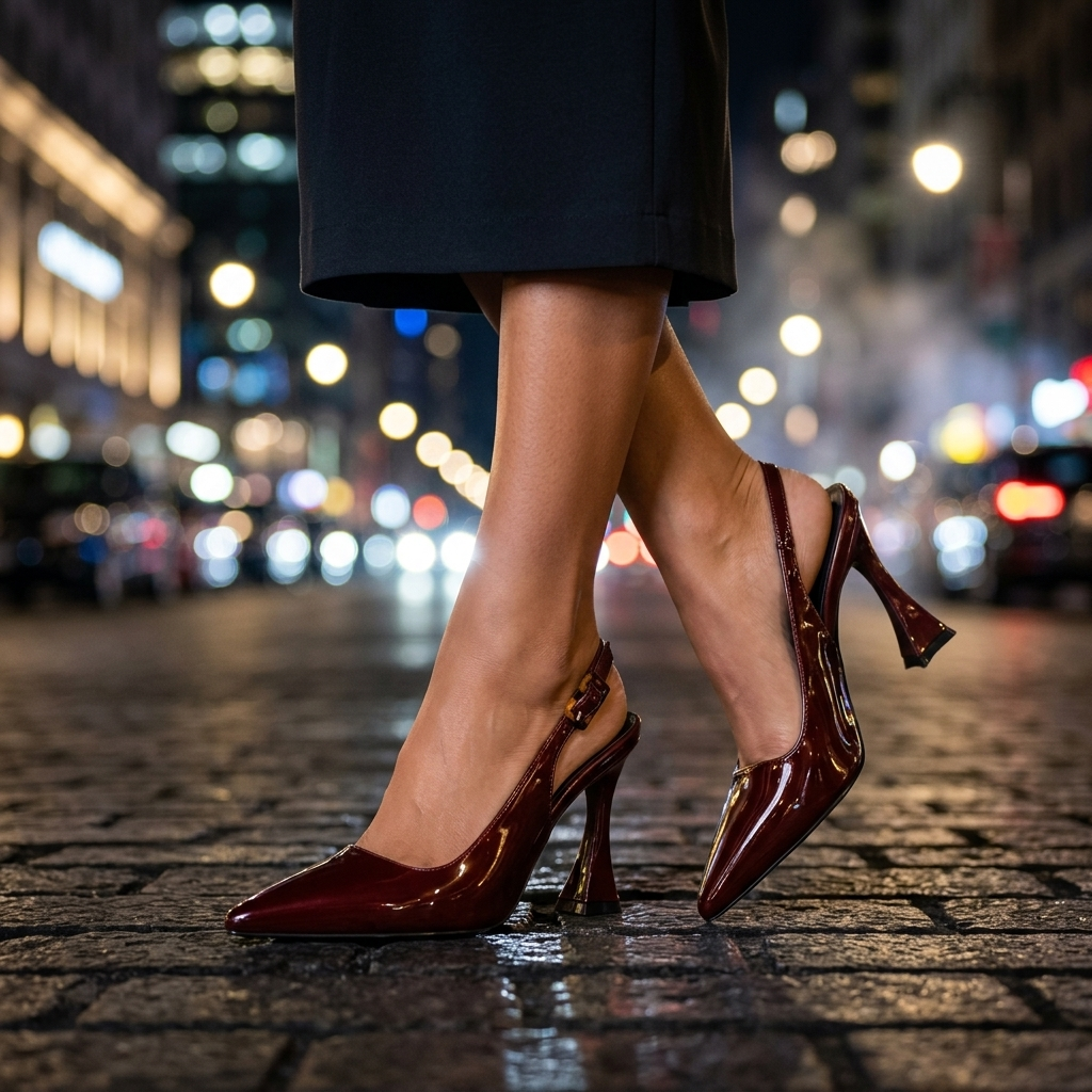 Vivienne Leather Slingback Heels