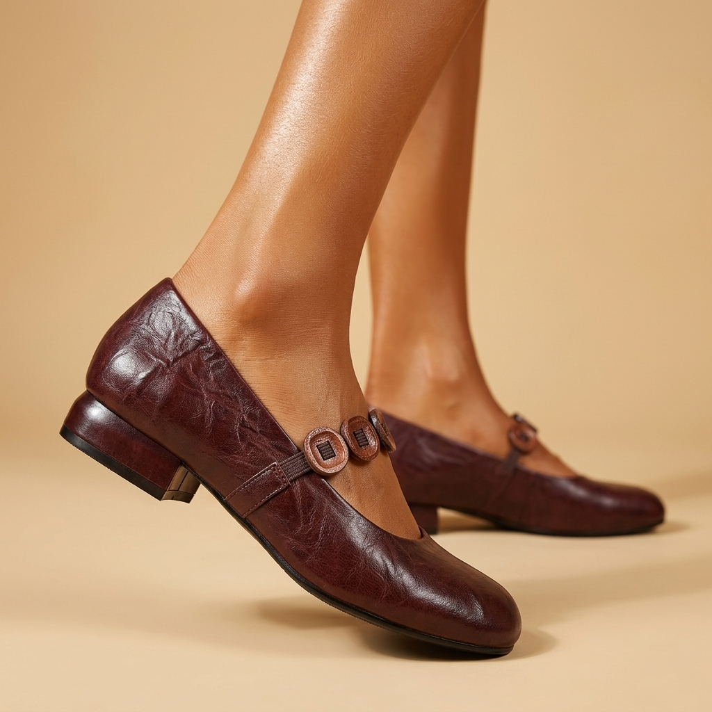 Elara Genuine Leather Flats