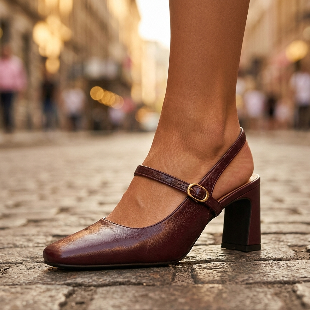 Adeline Genuine Leather Slingbacks