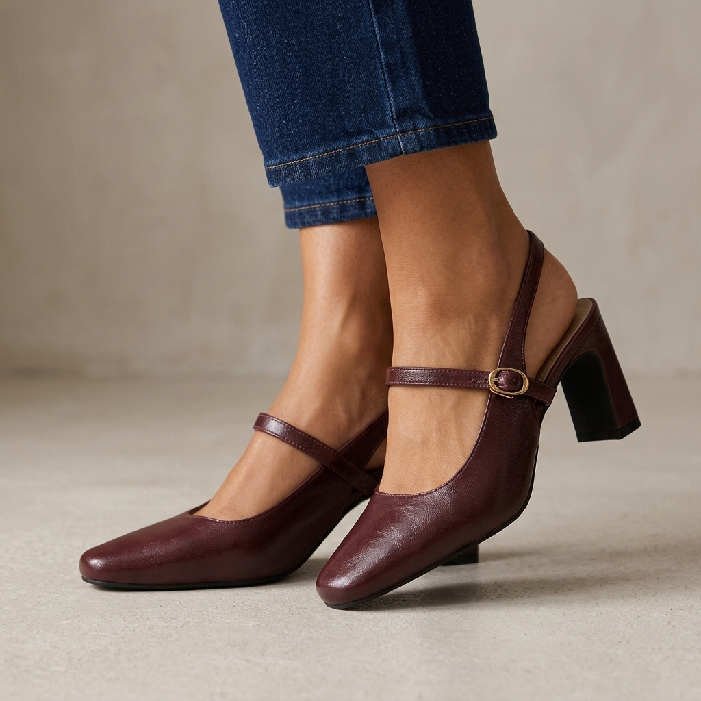 Adeline Genuine Leather Slingbacks