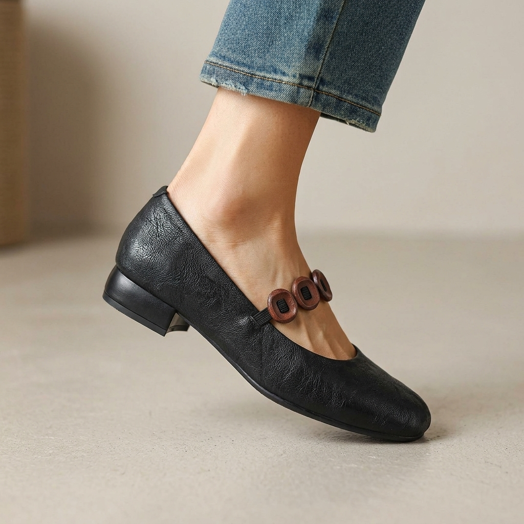 Elara Genuine Leather Flats