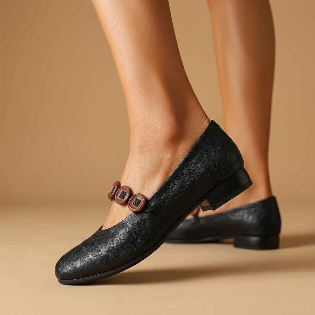Elara Genuine Leather Flats