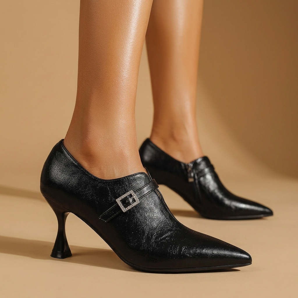 Macey Buckle Sculpted Heels