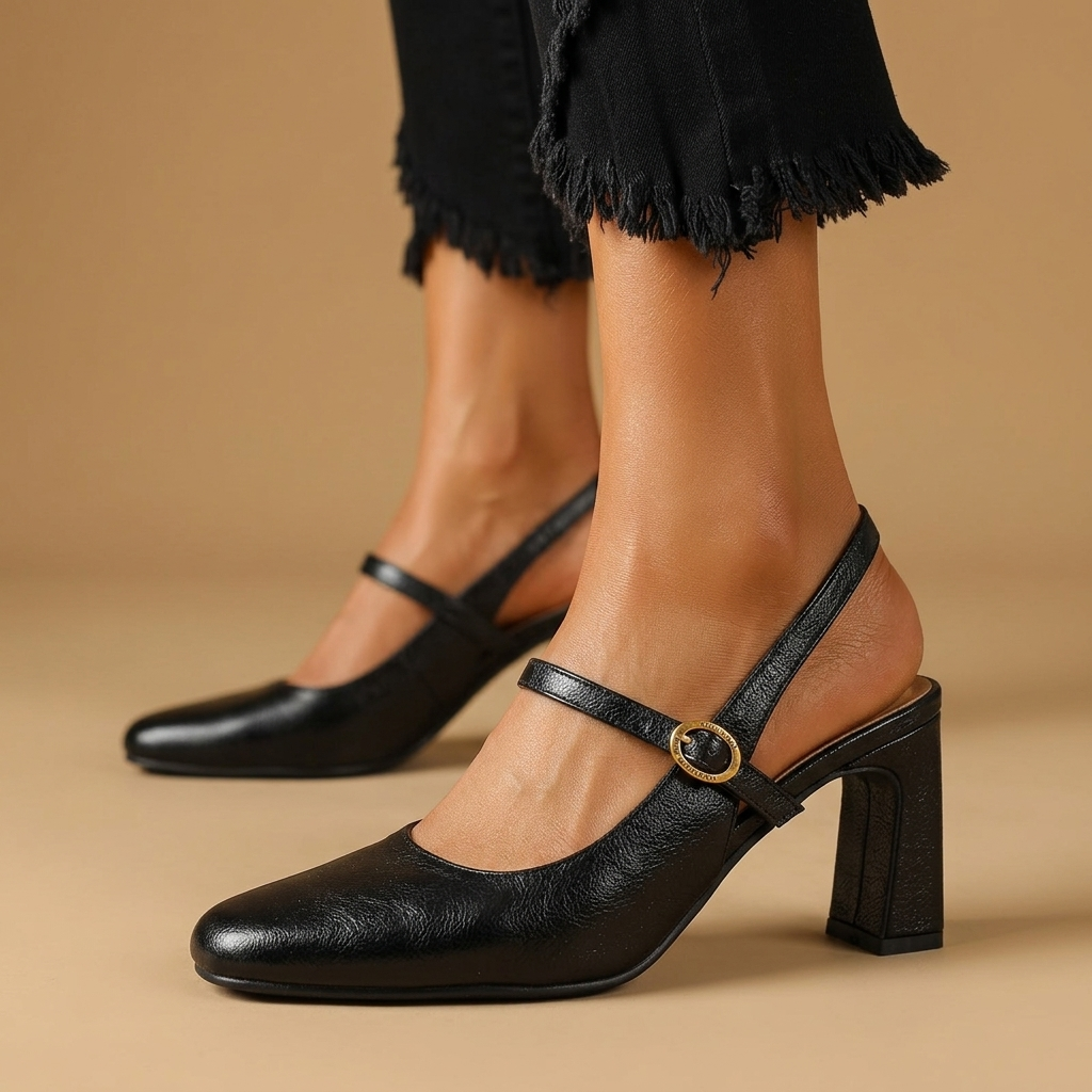 Adeline Genuine Leather Slingbacks