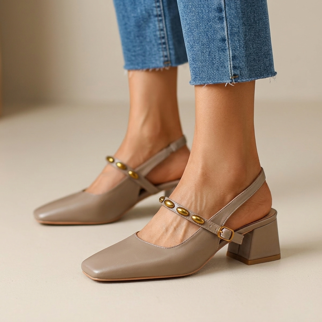 Aurelia Slingback Block Heels